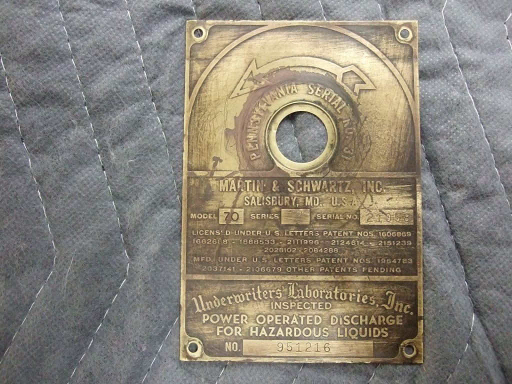 M&S 70 ID Plate